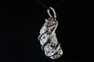 Dalmatian Jasper Hand Wired Pendant (No.105)