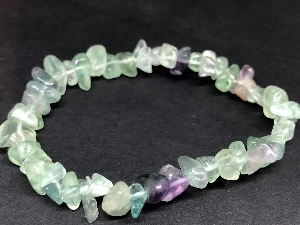 Fluorite -  Rainbow - Gemstone chip bead bracelet (Selected)