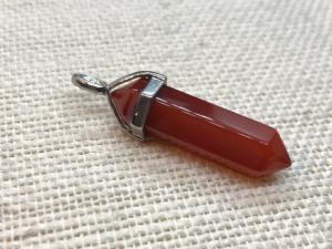 Carnelian - Light Colour - Crafted Point Pendant - Silver Plated (Selected)
