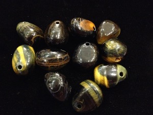 Drilled - Blue Tiger Eye - Tumbled stone (Selected)
