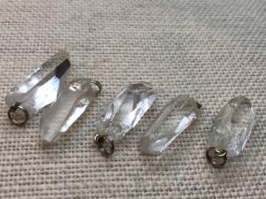 Natural Quartz Point Pendant with silver plated fittings (Selected)