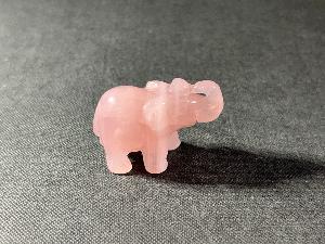 Elephant Carved from Rose Quartz (REF:CAEQ7)