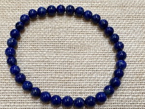 Lapis Lazuli 6mm Round Beads - 20cm Elasticated Bracelet (refSHMB122963) 