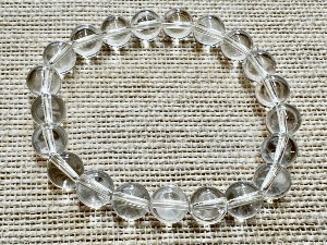 Quartz  (Rock Crystal) - 8mm Beads, 18cm (Small) Elasticated Bracelet (refSHMB122872)