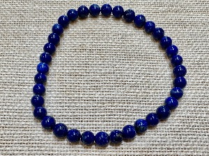 Lapis Lazuli 6mm Round Beads - 21cm Elasticated Bracelet (refSHMB122962) 