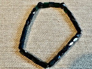 Hematite (Magnetic) with Malachite Accents Beads(SHMB2735)