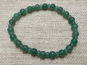 Aventurine - Green Beads  & 'Tyre' Beads - 20cm Elasticated Bracelet (ref SHMB122986)