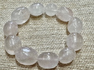 Rose Quartz - 15 to 20mm Tumbled Bead - 18cm (Small) Elasticated Bracelet (SHMB122861)