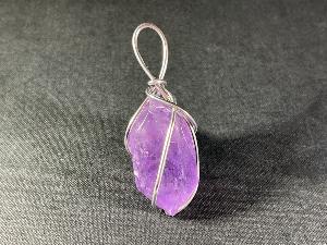 Polished Amethyst Hand Wired Pendant (REF:POLAM1)